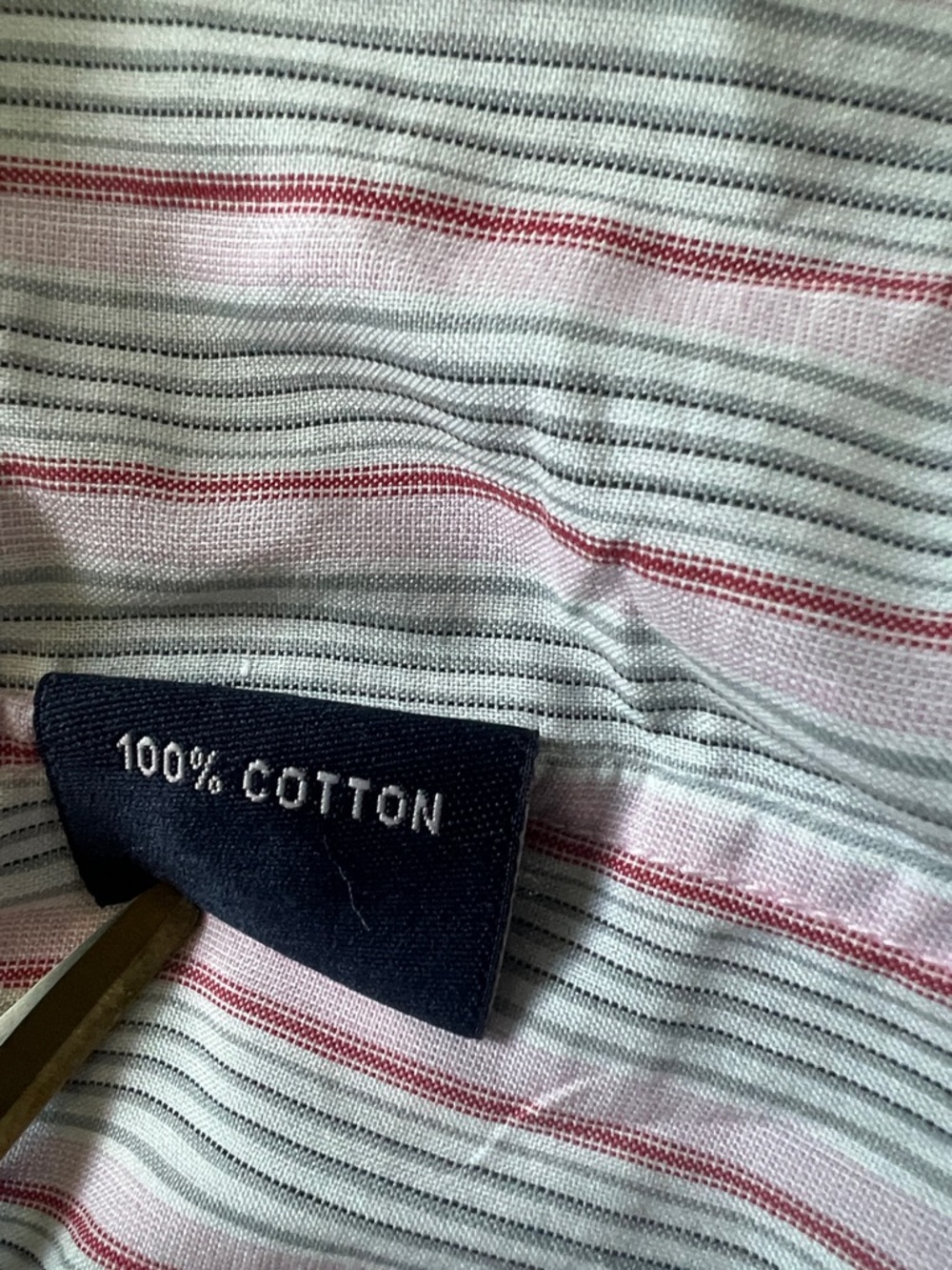 NWT 7 Diamonds Men’s Button-Down Long-Sleeve Pink Gray Striped Cotton Shirt - XL - Picture 5 of 8